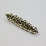 Victorian Sterling Silver Patterned Ellipse Sweetheart Brooch Pin Antique 1891