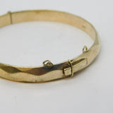 22ct Gold on Sterling Silver Planished Bangle Bracelet Vintage 1975 London