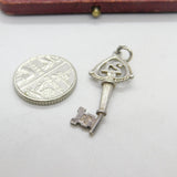 Sterling Silver 21st Birthday Key Charm Pendant Vintage c1970