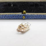 Sterling Silver Old Galleon Ship Charm Pendant Vintage c1970