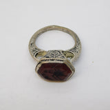 20th Century White Metal Carnelian Agate Ancient Style Signet Ring Antique