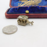 Sterling Silver Horse & Carriage Charm Pendant Vintage c1970