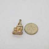 Sterling Silver Opening Church With Wedding Inside Charm Pendant Vintage c1970s