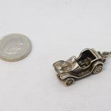 Sterling Silver Opening Motor Car Charm Pendant Vintage c1970