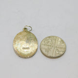 Sterling Silver Oval St Christopher Travel Charm Pendant Vintage c1970