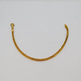 Italian Gold On Sterling Silver Spiga Chain Bracelet Contemporary c2000