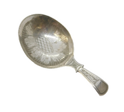 George IV Sterling Silver Floral Pattern Tea Caddy Spoon Antique 1829 Birmingham