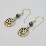 Pair of Sterling Silver Celtic Design Hook Drop Studio Earrings Vintage c1990