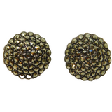 Pair of Sterling Silver Round Marcasite Art Deco Stud Earrings Antique c1930