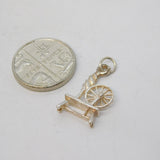 Sterling Silver Spinning Wheel Charm Pendant Vintage c1970