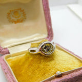 Sterling Silver Loop Ring With FlowerVintage c1970 Size M