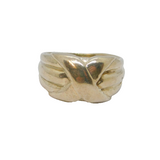 Sterling Silver 'X' Cross Pattern Wide Band Studio Ring Vintage c1970 Size S 1/2