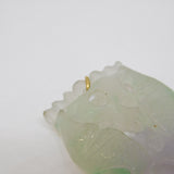 20th Century Chinese Carved Lavender Jade 9ct Gold Carved Pendant Antique