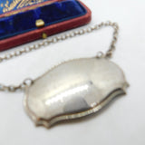 Silver Plated Decanter Label With Freemasons Insription Vintage c1970
