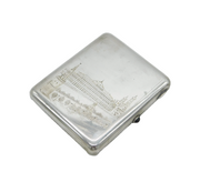 20th Century Russian .875 Silver Kremlin Palace Cigarette Case Antique