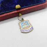 Sterling Silver & Enamel Caldey Shield Charm Pendant Vintage c1970