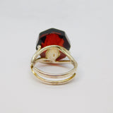 Sterling Silver Bakelite Amber Statement Ring Vintage c1970 Size N 1/2