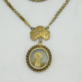 18th Century Spanish Colonial Silver Gilt Reliquary Floral Necklace Antique
