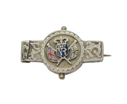 Victorian Sterling Silver Golden Jubilee Commemorative Brooch Antique 1886