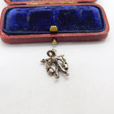 Sterling Silver Farmer with Baskets Charm Pendant Vintage c1970