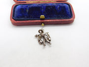 Sterling Silver Farmer with Baskets Charm Pendant Vintage c1970