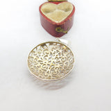 Sterling Silver Ornate Swirl Pattern Floral Drop Pendant Vintage c1970