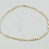 9ct Rose Gold & Cultured Pearl Necklace Vintage c1970 42cm Length