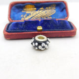 Sterling Silver and Coloured Glass Floral Bead Charm Pendant Vintage c1970