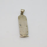 Gold On Sterling Silver Egyptian Hieroglyphs Ingot Style Pendant Vintage c1970s