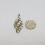 Sterling Silver Paste Set Art Deco Style Pendant Vintage c1970