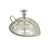Victorian Miniature Sterling Silver Heart Shaped Chamberstick Antique 1891