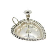 Victorian Miniature Sterling Silver Heart Shaped Chamberstick Antique 1891