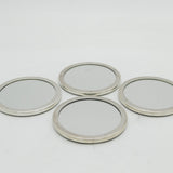 Set of Four Sterling Silver Mirrored Drinks Coasters Vintage 2003 Birmingham