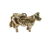 Sterling Silver Cow Charm Pendant Vintage c1970