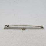 Sterling Silver & Paste Set Bar Brooch Antique c1920 Art Deco
