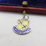 Sterling Silver and Enamel Travel Shield ' Tighnabruaich' Charm Vintage c1970