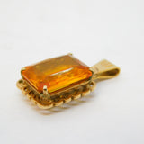 9ct Yellow Gold & Yellow Sapphire Drop Pendant Vintage 1966 Birmingham