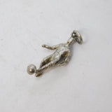 Sterling Silver Football Player Charm Pendant Vintage c1970