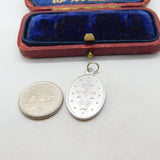 White Metal French Catholic Crown of Thorns Charm Pendant Antique c1920
