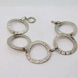 Sterling Silver Large Circle Panel Studio Bracelet Vintage c1970