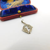 Sterling Silver Twin Dolphin Love Charm Pendant Vintage c1970