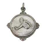 Sterling Silver Athletics Long Jump Fob Medal Vintage 1950 Birmingham