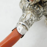 Victorian Sterling Silver & Coral Rattle, Teether & Whistle Antique 1881
