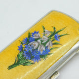 Austro-Hungarian .900 Standard Silver Floral Enamel Cigarette Case Antique c1880