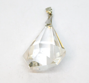 Sterling Silver Faceted Glass Drop Charm Pendant Vintage c1970