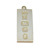 Sterling Silver Jubilee Bullion Bar Ingot Pendant Vintage 1977 Birmingham