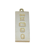 Sterling Silver Jubilee Bullion Bar Ingot Pendant Vintage 1977 Birmingham