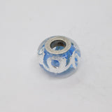 Sterling Silver Rhona Sutton Light Blue Glass & Silver Charm Bead Vintage c2000