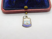 Sterling Silver and Enamel Dunoon Travel Shield Charm Pendant Vintage c1970