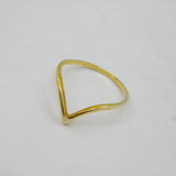 Sterling Silver Gilt Minimalist Wishbone Dress Band Ring Modern c1990 Size O 1/2